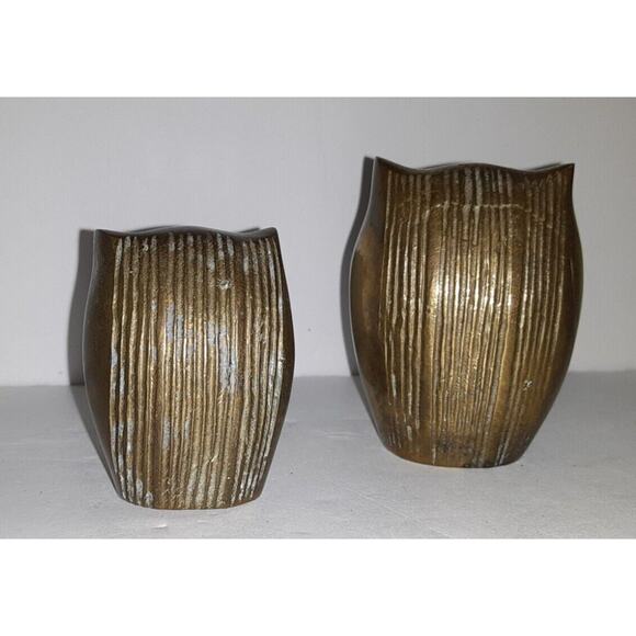 2 Vintage Brass Owl Figurines, Paperweights Sculptures (3 tall and 2 1/4 tall) - Picture 3 of 5